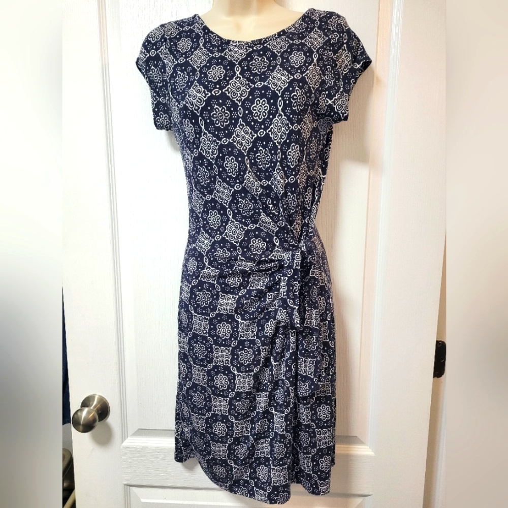 LOFT Navy Blue and White Dress, XSP